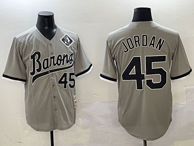 Men Chicago White Sox #45 Jordan Grey Throwback Game 2025 Nike MLB Jersey style 3